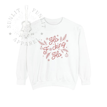 Comfort Colors Ho Fcking Ho NSFW Funny Christmas Sweater - Sunlit Funlit Country Music Tees